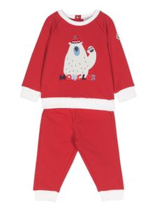 Moncler Enfant survêtement à imprimé graphique - Rouge