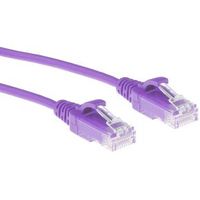 ACT Paarse 0,15 meter LSZH U/UTP CAT6 datacenter slimline patchkabel snagless met RJ45 connectoren