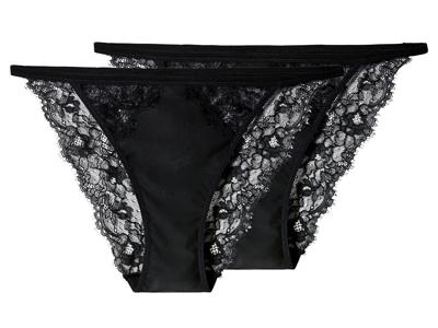 esmara Set van 2 dames onderbroeken (Zwart, L (44/46))