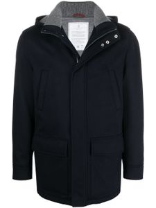 Brunello Cucinelli manteau à simple boutonnage - Bleu
