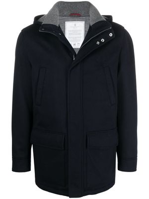 Brunello Cucinelli manteau à simple boutonnage - Bleu