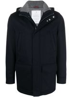 Brunello Cucinelli manteau à simple boutonnage - Bleu