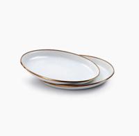 Barebones Plate/Enamel/Set 2 Pcs Servies Egg Shell Barebones Plate/Enamel/Set 2 Pcs Servies Egg Shell