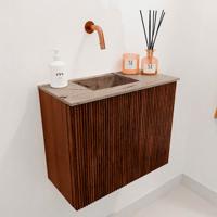 Toiletmeubel Mondiaz Joya Dlux | 50 cm | Meubelkleur Ruby | Faye wastafel Arena Wasbak Links | Zonder kraangat(en)