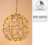 Verlichte bal met led zwart 25 cm Verlichte bal met led zwart 25 cm