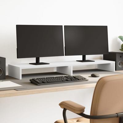 Monitorstandaard 100x27x10 cm bewerkt hout wit
