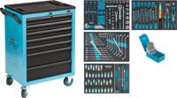 HAZET Gereedschapwagen - Assistent 178N - assortiment 178N-7/204 - 204-delig - Laden, ondiep: 5× 80 x 527 x 348 mm - Laden, diep: 2× 165 x 527 x 348