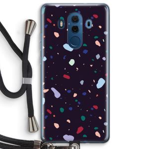 Dark Rounded Terrazzo: Huawei Mate 10 Pro Transparant Hoesje met koord