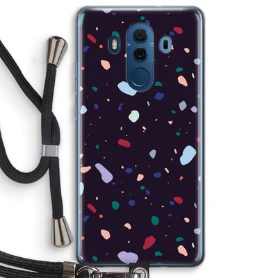 Dark Rounded Terrazzo: Huawei Mate 10 Pro Transparant Hoesje met koord