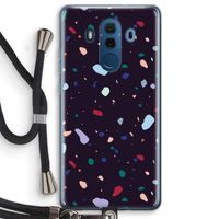 Dark Rounded Terrazzo: Huawei Mate 10 Pro Transparant Hoesje met koord