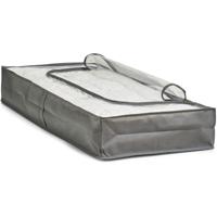 Zeller kussens en dekbed opberghoes - 103 x 45 x 15 cm - grijs - met venster - Beschermhoezen Zeller kussens en dekbed opberghoes - 103 x 45 x 15 cm - grijs - met venster - Beschermhoezen