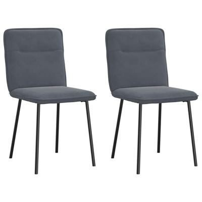 Eetkamerstoelen 2 st fluweel donkergrijs