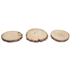 Decoratie boomschijf met schors - hout - D11 cm - 3x stuks - Knutselen/hobby