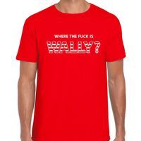 Where the fuck is Wally verkleed t-shirt rood voor heren - thumbnail