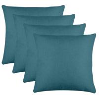 Stof Textile sierkussen Bea - 4x - petrol blauw - 50 x 50 cm - bank kussens - polyester