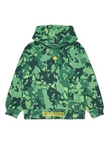 DSQUARED2 KIDS hoodie en coton à motif camouflage - Vert