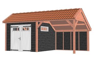 Trendhout Kapschuur De Deel 615x340 cm - Combinatie 1- Kapschuurdak- Onbehandeld lariks Douglas hout- Trendhout