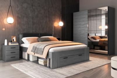 Home365 Houten Bed met Lade Genua - Antraciet