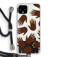 Hands dark: Pixel 4 Transparant Hoesje met koord Hands dark: Pixel 4 Transparant Hoesje met koord