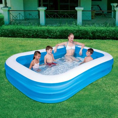 Bestway familiezwembad - 262x175x51 cm - blauw/wit