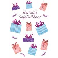Wenskaarten Gefeliciteerd pak a 10 stuks Wenskaarten Gefeliciteerd pak a 10 stuks