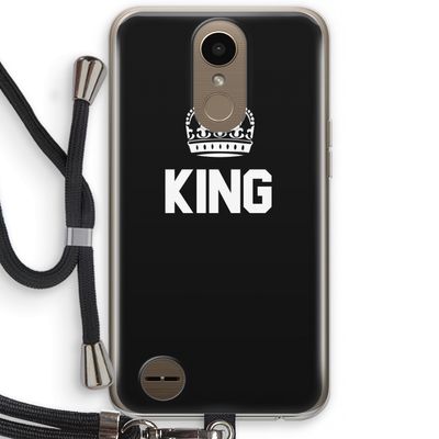 King zwart: LG K10 (2017) Transparant Hoesje met koord