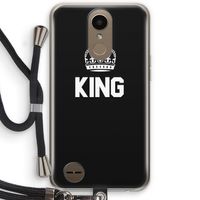 King zwart: LG K10 (2017) Transparant Hoesje met koord
