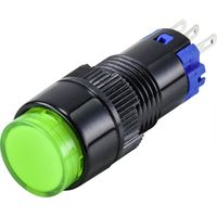 TRU COMPONENTS TC-9428040 LAS2Y-11/G Druktoets 250 V 3 A 1x uit/(aan) Moment Groen IP40 1 stuk(s) - thumbnail
