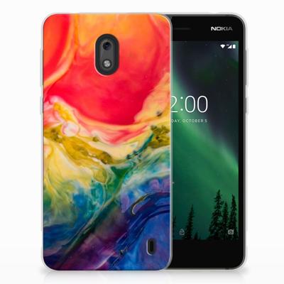Smartphone hoesje Nokia 2 Watercolor Dark