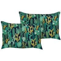 Beliani-VIOZENE-Tuinkussen set van 2-Groen-40 x 60 cm-Polyester