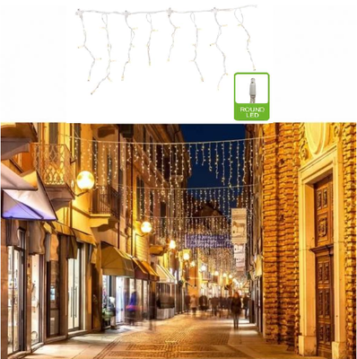 LED gordijn 2x0.4M 72/4 LED lampjes op een wit koppelbaar snoer 3000K warm wit & warm wit twinkel