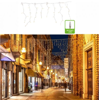 LED gordijn 2x0.4M 72/4 LED lampjes op een wit koppelbaar snoer 3000K warm wit & warm wit twinkel