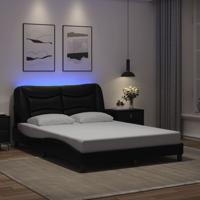 Bedframe met LED-verlichting kunstleer zwart 140x200 cm