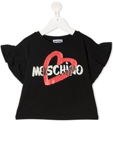 Moschino Kids t-shirt à manches volantées - Noir