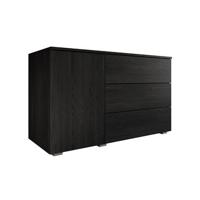 Meubella Dressoir Pure - Zwart eiken - 111 cm - thumbnail