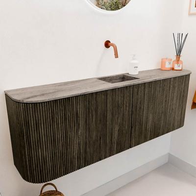 Toiletmeubel Mondiaz Joya Dlux | 123.2 cm | Meubelkleur Shadow | Faye wastafel Oza Wasbak Midden | Zonder kraangat(en)