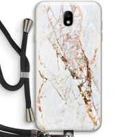 Goud marmer: Samsung Galaxy J7 (2017) Transparant Hoesje met koord
