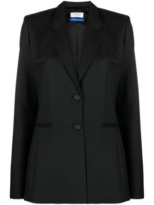 Off-White blazer boutonné à revers pointus - Noir
