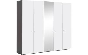 Goossens Kledingkast Easy Storage Ddk, Kledingkast 253 cm breed, 220 cm hoog, 4x draaideur en 1x spiegel draaideur midden
