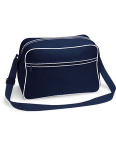 Atlantis BG14 Retro Shoulder Bag - French-Navy/White - 40 x 28 x 18 cm