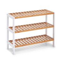 Bamboe houten schoenenrek/schoenenstandaard 3-laags 70 x 26 x 54 cm