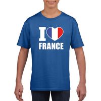 I love France/ Frankrijk supporter shirt blauw jongens en meisjes XL (158-164)  -