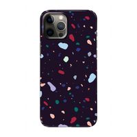 Dark Rounded Terrazzo: Volledig geprint iPhone 12 Hoesje
