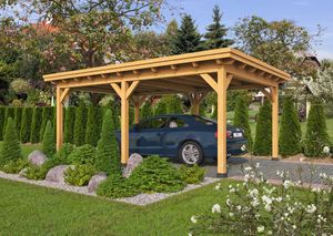 Overkapping Plat Dak Odense XXL Type 1 Red Class Wood 650x450 cm - blanke wanden- Plat dak- Hout- Tuindeco