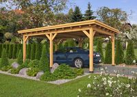 Overkapping Plat Dak Odense XXL Type 1 Red Class Wood 650x450 cm - blanke wanden- Plat dak- Hout- Tuindeco