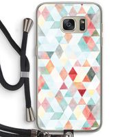 Gekleurde driehoekjes pastel: Samsung Galaxy S7 Transparant Hoesje met koord