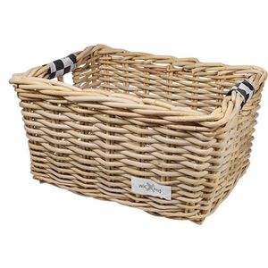 Rieten Fietsmand L Black Checker naturel