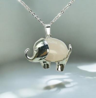Ketting Olifant en Rozenkwarts - Rozenkwarts - Spiritueelboek.nl