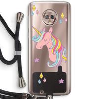 Roze eenhoorn: Motorola Moto G6 Transparant Hoesje met koord