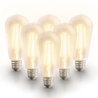 6x Smart E27 LED filament lamp - ST64 - Wifi & Bluetooth - 806lm - 7 Watt - Warm wit tot koud wit